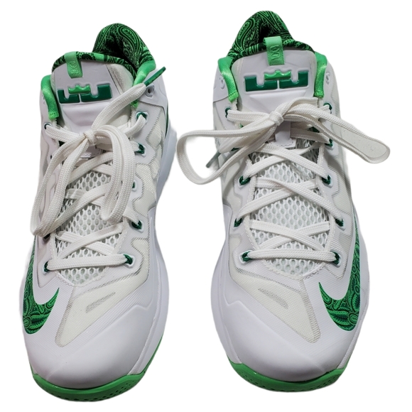 Nike Max Lebron 11 XI Low Size 11 White Green - Picture 6 of 14